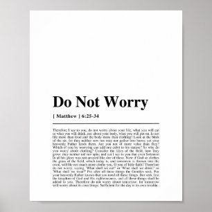 Matthew 6:25-34 Keine Sorge Poster
