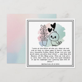 Matthew 6:26, 28-29 Hauspflanze Vogelschutz Förder Feiertagskarte