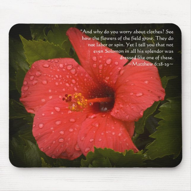 Matthew 6:28-29 Hibiskus Mousepad (Vorne)
