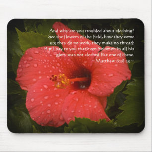 Matthew 6:28-29 Hibiskus Mousepad