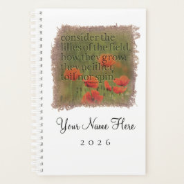 MATTHEW 6:28 - Personalized Day Planner Planer