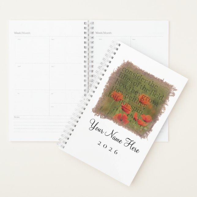 Matthew 6:28 - Personalized Day Planner Planer (Anzeige)