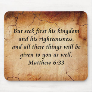 Matthew 6:33 Bibelverse Mousepad