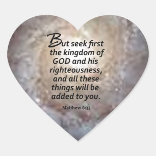 Matthew 6:33 Herz-Aufkleber