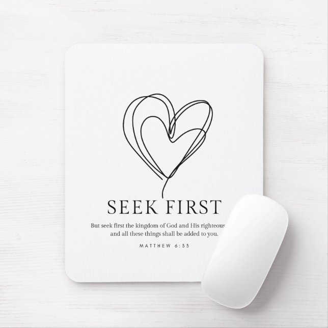 Matthew 6:33 Seek Erstes das Königreich Gottes Mousepad (Mit Mouse)