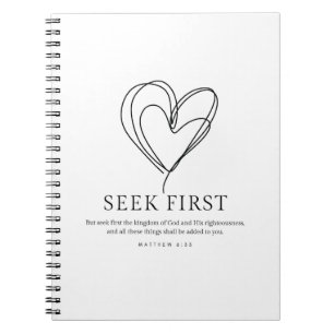 Matthew 6:33 Seek Erstes das Königreich Gottes Notizblock