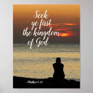 Matthew 6:33 Seek Ye Erster das Reich Gottes Poster