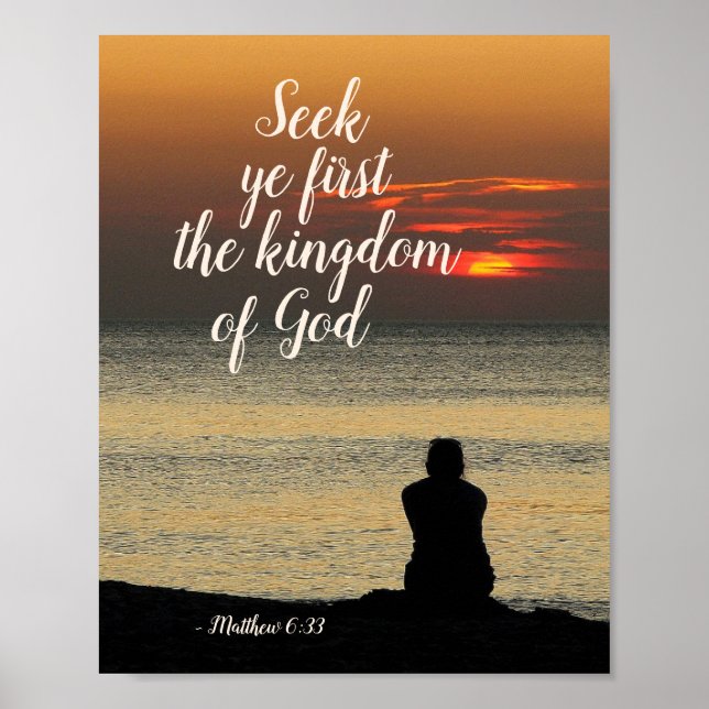 Matthew 6:33 Seek Ye Erster das Reich Gottes Poster (Vorne)