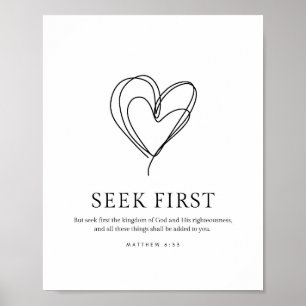 Matthew 6:33 Seek zuerst das Königreich Gottes Poster