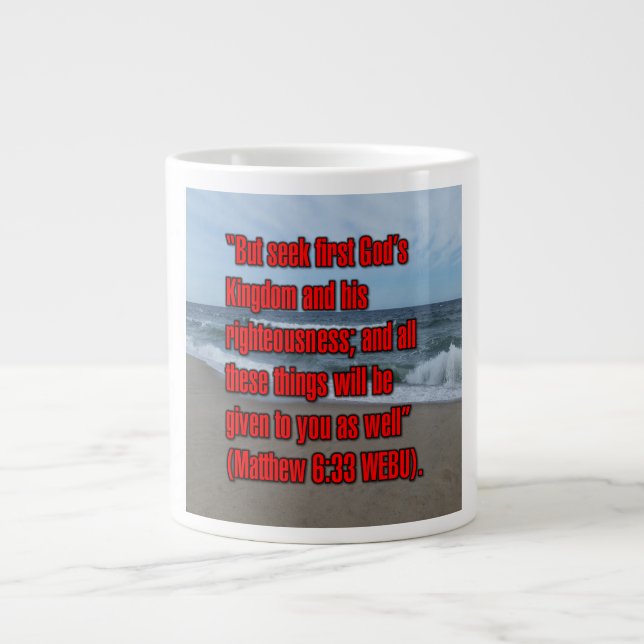 Matthew 6:33 WEBU Mug Jumbo-Tasse (Vorderseite)