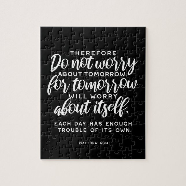 Matthew 6:34 Bibelverse Puzzle (Vertikal)