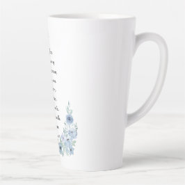 Matthew 6:34 Keine Sorge Blue Watercolor Floral Milchtasse