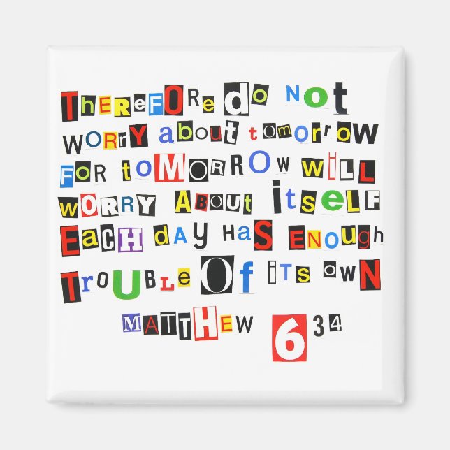 Matthew 6:34 magnet (Vorne)