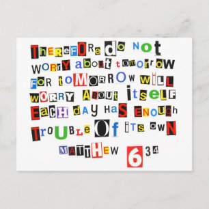 Matthew 6:34 postkarte
