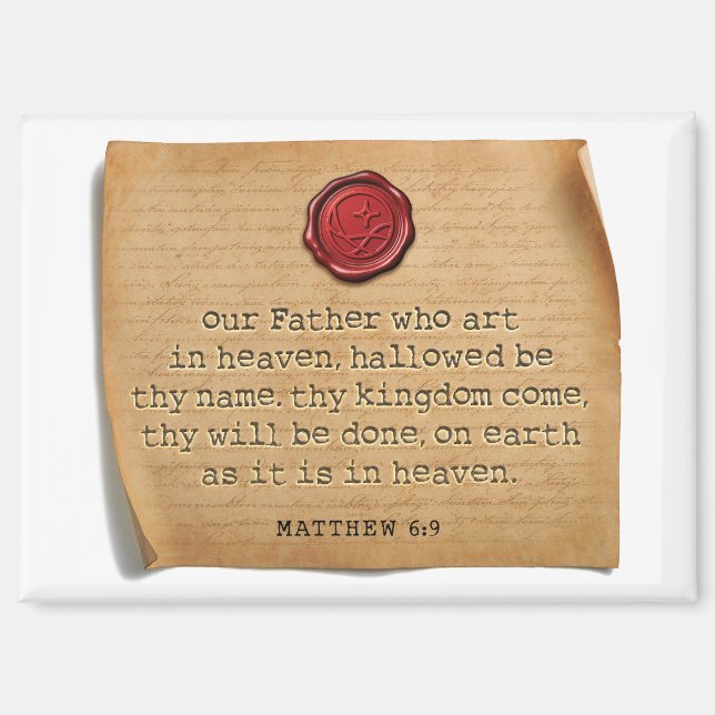 Matthew 6:9 Küchenmagnet Wohnaccessoire Magnet (Vorderseite)