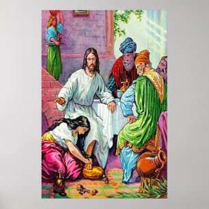 Matthew 7:36-50 Jesus vergibt die Sünden der Frau Poster