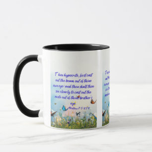 Matthew 7:5 KJV Bible Verse Pic Zwei-Tone-Tasse Tasse