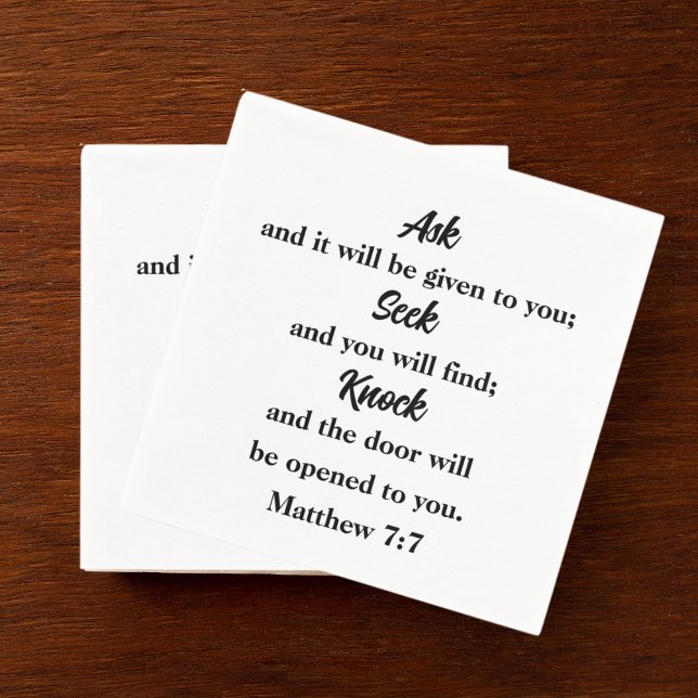 Matthew 7:7 Bibelverse Church Serviette (Von Creator hochgeladen)