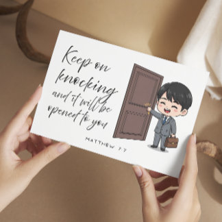 Matthew 7:7 Bible Scripture Jw Encouragement Card Feiertagskarte