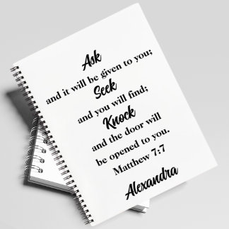 Matthew 7:7 Bible Verse Individuelle Name Notizbuch