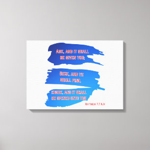 Matthew 7:7 Bible Verse KJV Wall Art Leinwanddruck