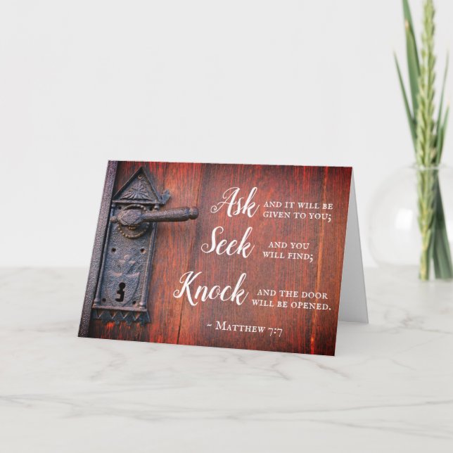Matthew 7:7, Gefragt, und es wird gegeben Karte (Vorderseite)