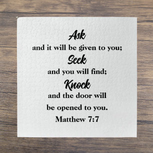 Matthew 7:7 Meditative Bibelverse Puzzle