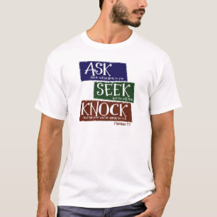 Matthew-7:7, Mehrfarben T-Shirt
