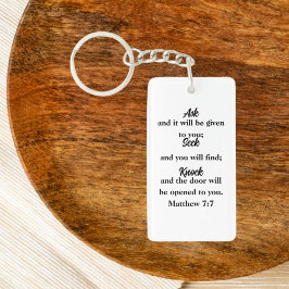 Matthew 7:7 Minimalistisch Bibelverse Schlüsselanhänger