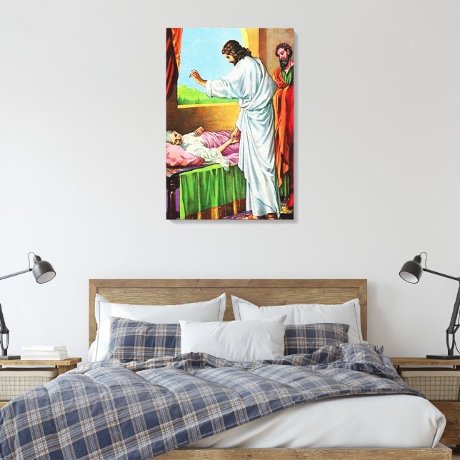 Matthew 8:14-15 Heilung von Peter Schwiegermutter Leinwanddruck (Insitu (Schlafzimmer))