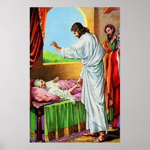 Matthew 8:14 15 Heilung von Peters Mutter im Recht Poster