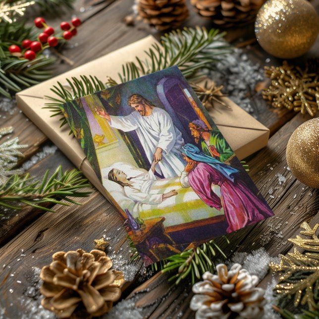 Matthew 9:18-26 Jesus bringt ein Mädchen zurück zu Postkarte (Von Creator hochgeladen)