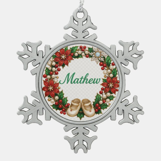 Matthew Baby’s First Christmas Snowflake Ornament (Vorderseite)