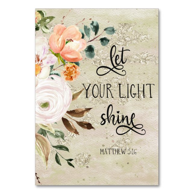 Matthew Bible Verse Card Tischnummer (Rückseite)
