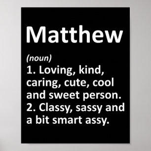 Matthew Definition Personalisierter Name Lustiger Poster