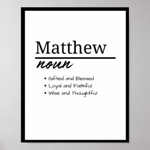 Matthew, Personalisierte Bezeichnung für Junge Poster