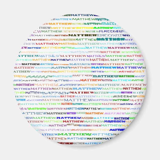 Matthew Text Design II Round Magnet (Vorne)