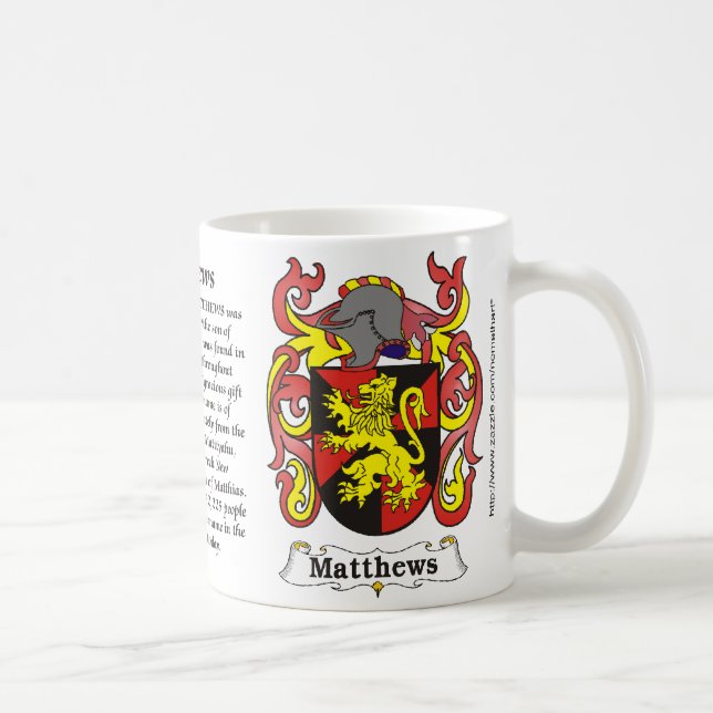 Matthews Familien-Wappen Tasse (Rechts)