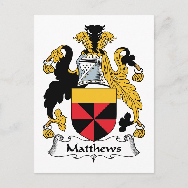 Matthews Familienwappen Postkarte (Vorderseite)