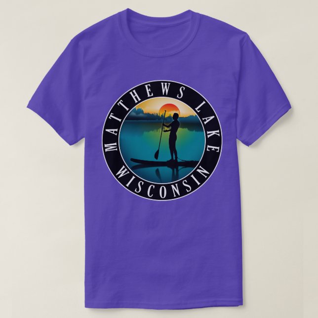 Matthews Lake Wisconsin Paddleboarding T-Shirt (Design vorne)