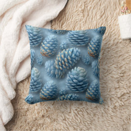 Mattiert-Blaue Pinecones Kissen