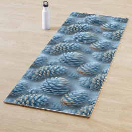 Mattiert-Blaue Pinecones Yogamatte