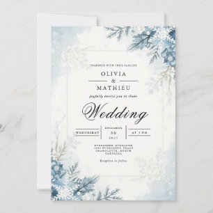 Mattiert Bloom Winter Wedding Einladung