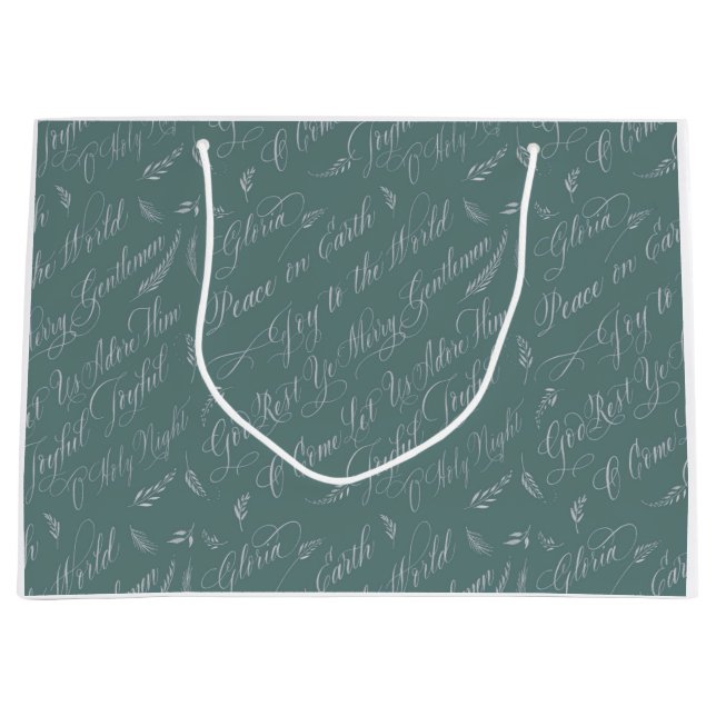 Mattiert Blue Carols Große Geschenktüte (Vorderseite)