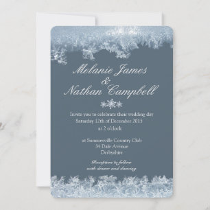 Mattiert Blue Winter Wedding Custom Einladung