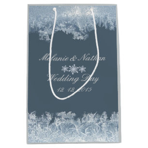 Mattiert Blue Winter Wedding Custom Mittlere Geschenktüte