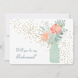 Mattiert Glass Mason Jar Floral Bridesmaid Einladu Einladung