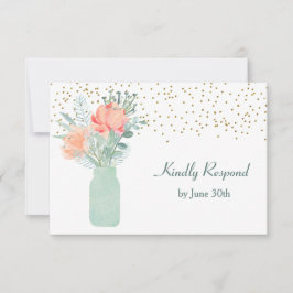 Mattiert Glass Mason Jar Wedding RSVP