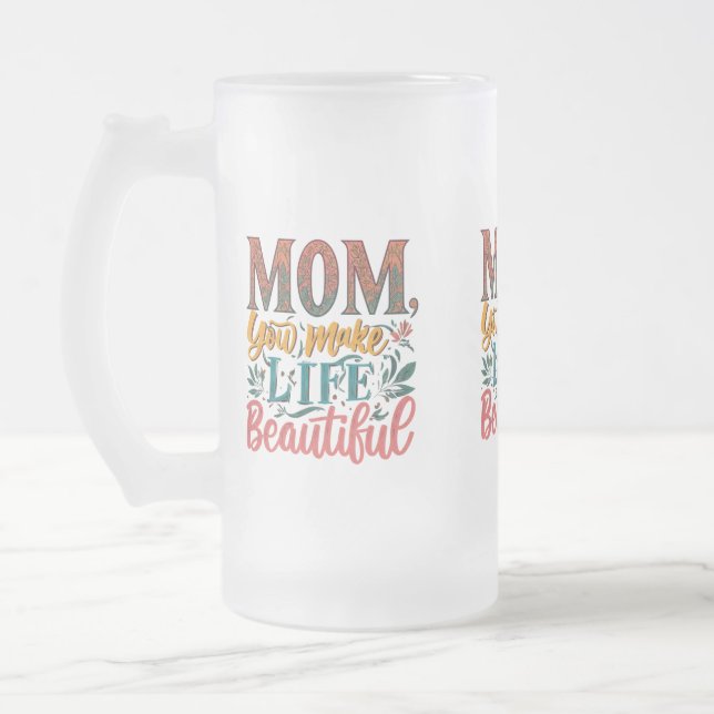 Mattiert Glass Tasse 16 oz - "Mama, Sie machen Leb (Links)