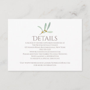 Mattiert Mistletoe Winter Wedding Begleitkarte